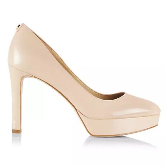Michael Kors Womens Chantal Platform Pumps Faux Patent Leather Light Blush 11M - Picture 1 of 7